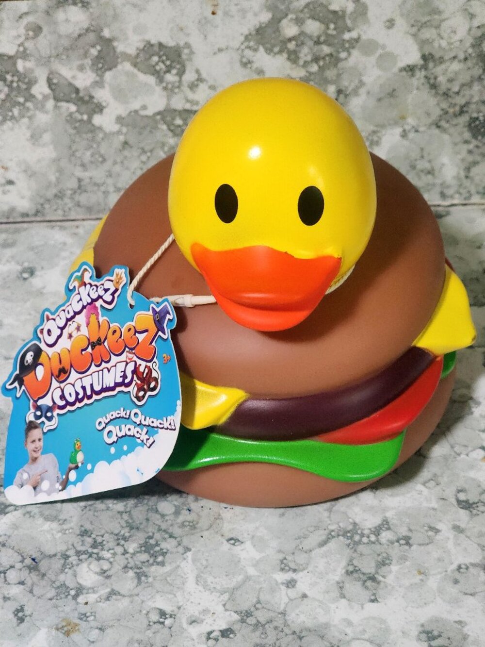Duckeez Rubber Cheeseburger Duck NWT